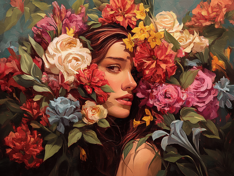 Enchanted Beauty Among Flowers (Diamond Painting) Diamond Painting kit