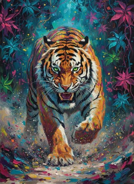 Colorful Jungle Tiger (Diamond Painting) Diamond Painting kit