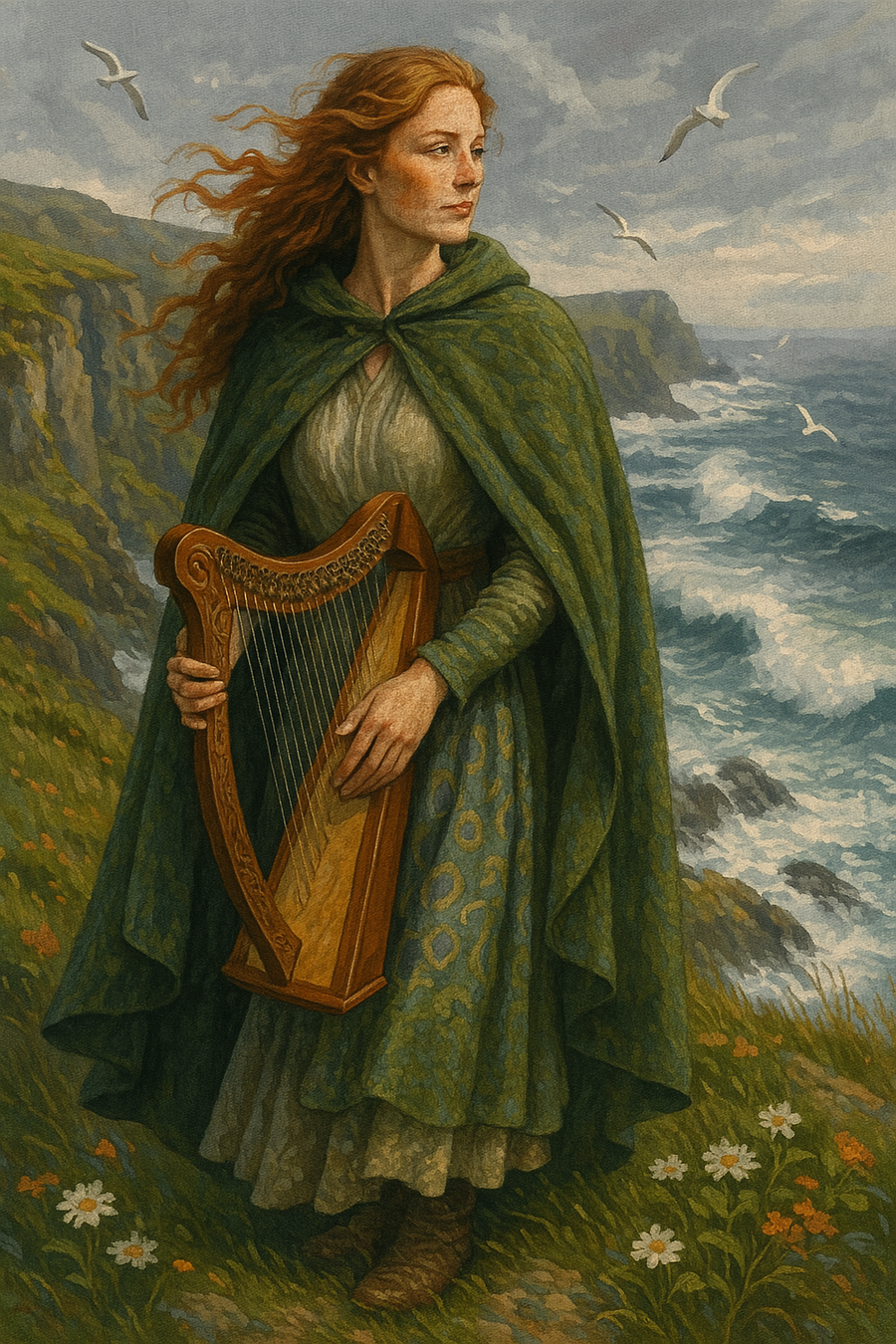 Irish Cliff Songstress (Diamond Painting)