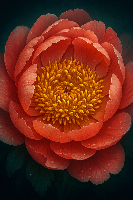 Crimson Peony Bloom (Diamond Painting) Diamond Painting kit