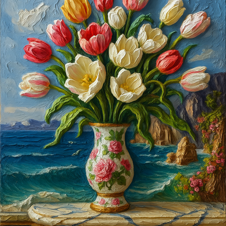 Seaside Tulips (Diamond Painting) Diamond Painting kit
