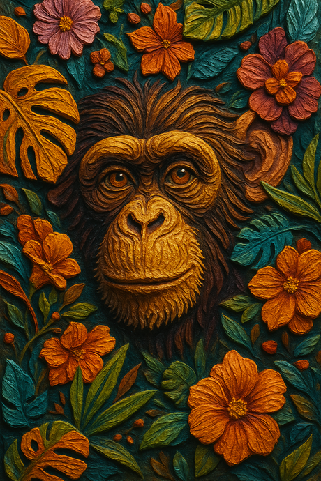 Botanic Monkey (Diamond Painting) Diamond Painting kit
