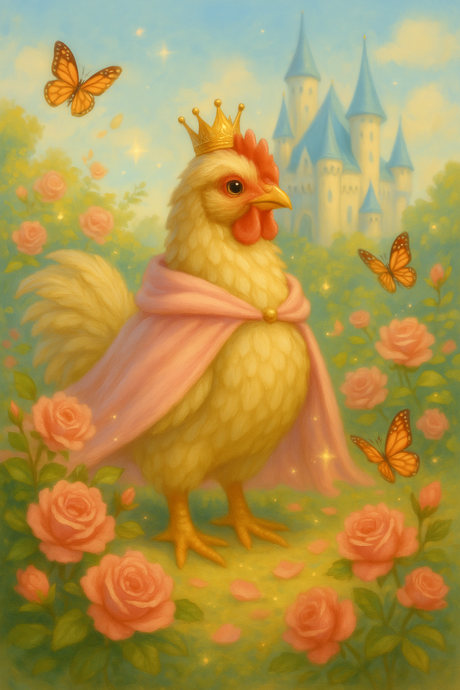 Princess Chicken in a Castle Garden (Diamond Painting) Diamond Painting kit