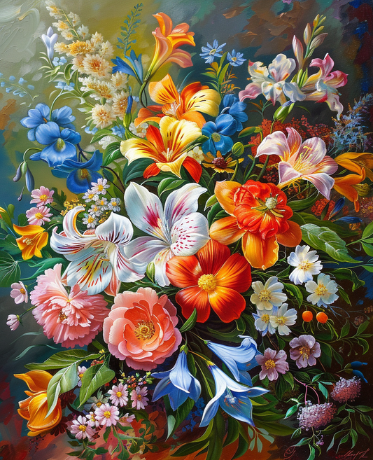 Wildflower Symphony (100 Color Diamond Painting)