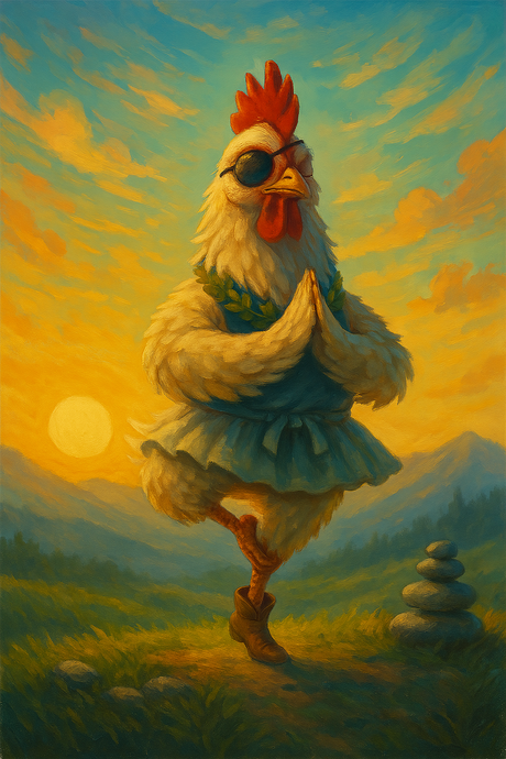 Yoga Chicken at Sunrise (Diamond Painting) Diamond Painting kit