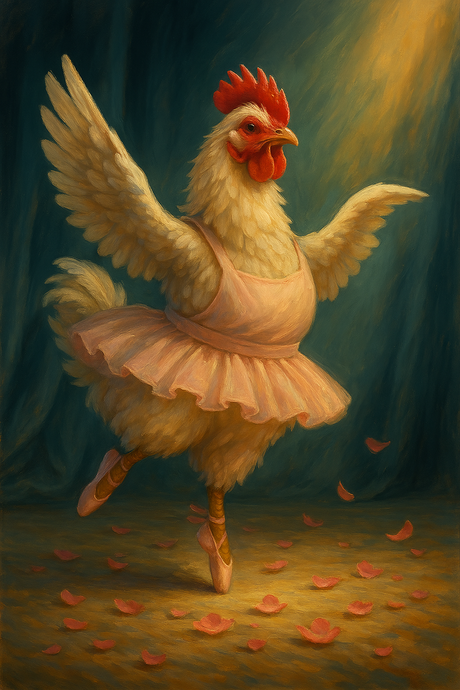 Ballerina Chicken on Stage (Diamond Painting) Diamond Painting kit