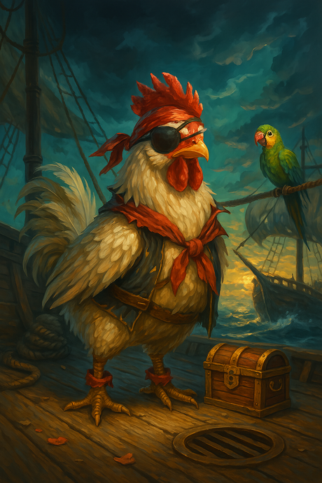 Pirate Chicken on the High Seas (Diamond Painting) Diamond Painting kit