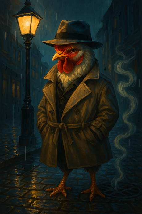 Detective Chicken in Noir City (Diamond Painting) Diamond Painting kit