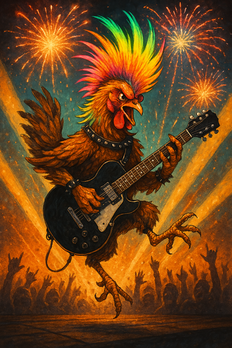 Rockstar Chicken on Stage (Diamond Painting) Diamond Painting kit