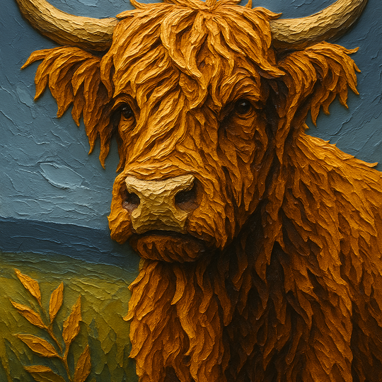 Golden Grazer Highland Cow