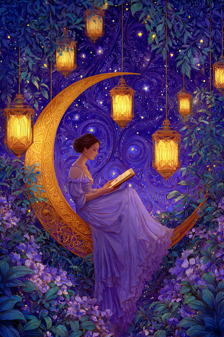Moonlit Reader II (Diamond Painting) Diamond Painting kit