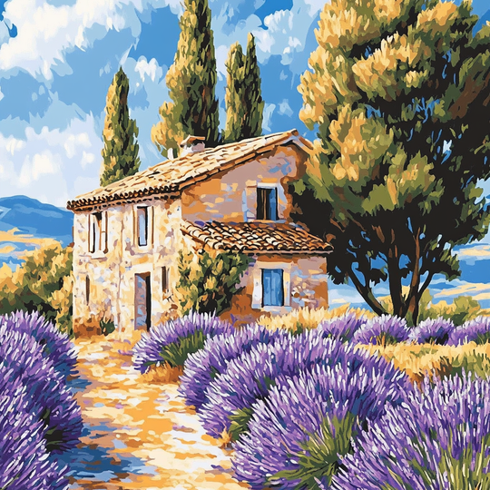 Stone House Lavender Path (Board Canvas)