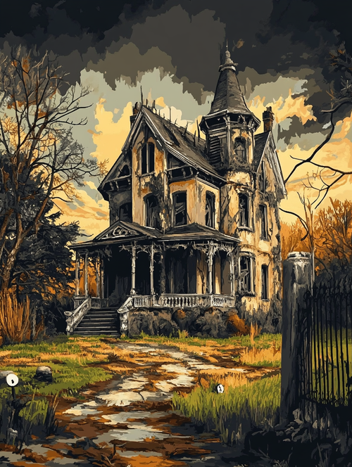 Old Spooky House (Board Canvas)