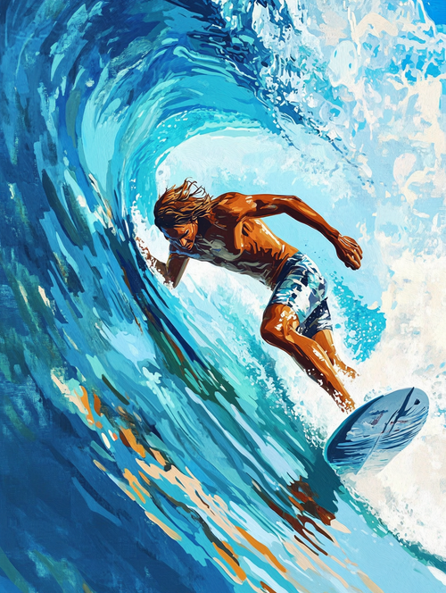 Surfer in the Barrel