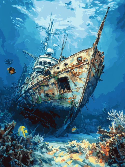 Shipwreck Beneath (Board Canvas)