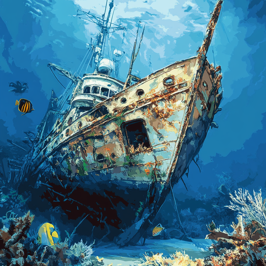 Shipwreck Beneath (Board Canvas)