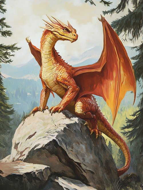 Mountain Perch Dragon (Board Canvas)