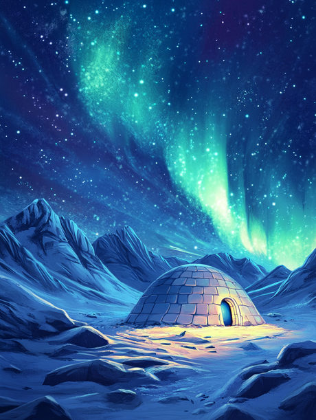 Arctic Home, Starry Mountains (Diamond Painting) Diamond Painting kit
