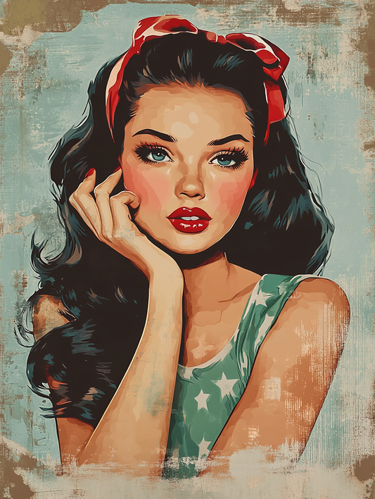 Bandana Girl Distressed Finish (Board Canvas)