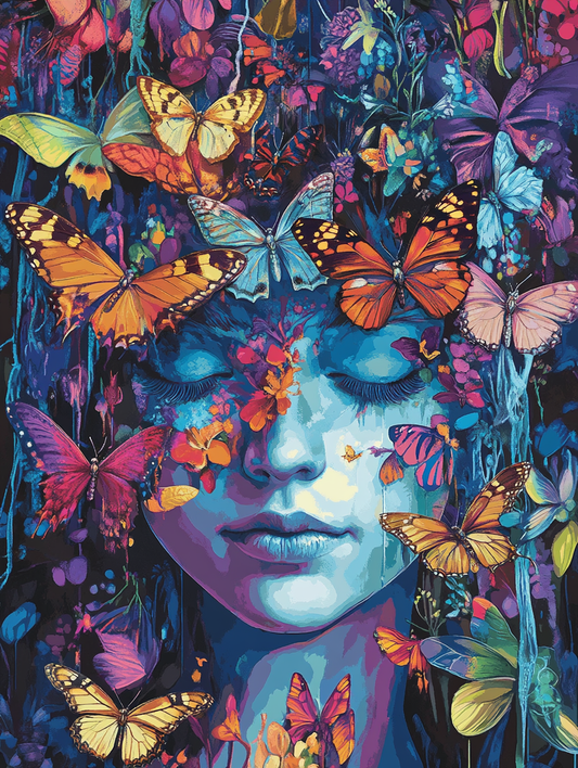 Vibrant Butterfly Mask (Board Canvas)