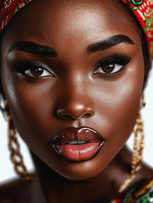 African Beauty Glossy Lips (Board Canvas)