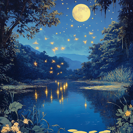 Fireflies, Full Moon Pond