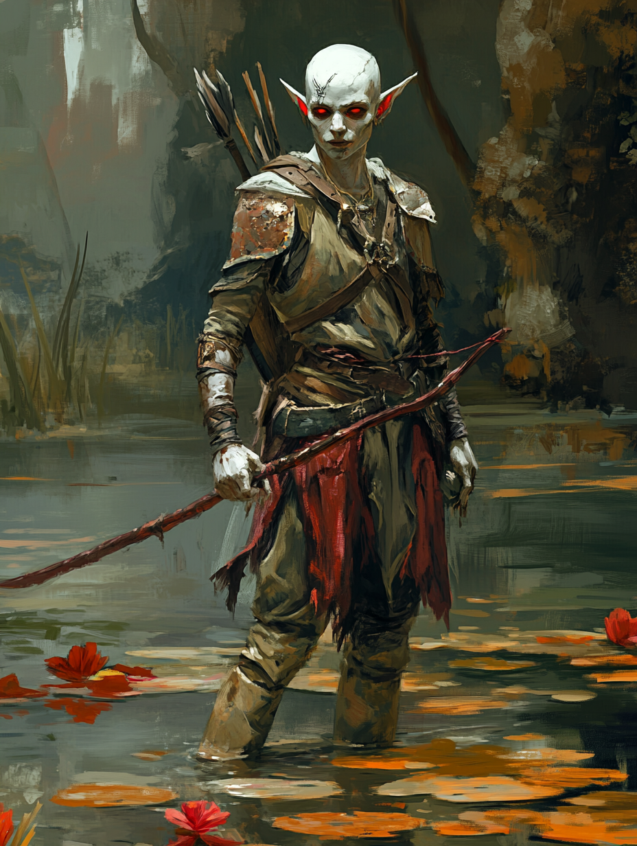 Elf Archer in Swamp (Diamond Painting) Diamond Painting kit
