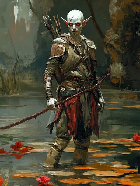 Elf Archer in Swamp Paint by Numbers kit