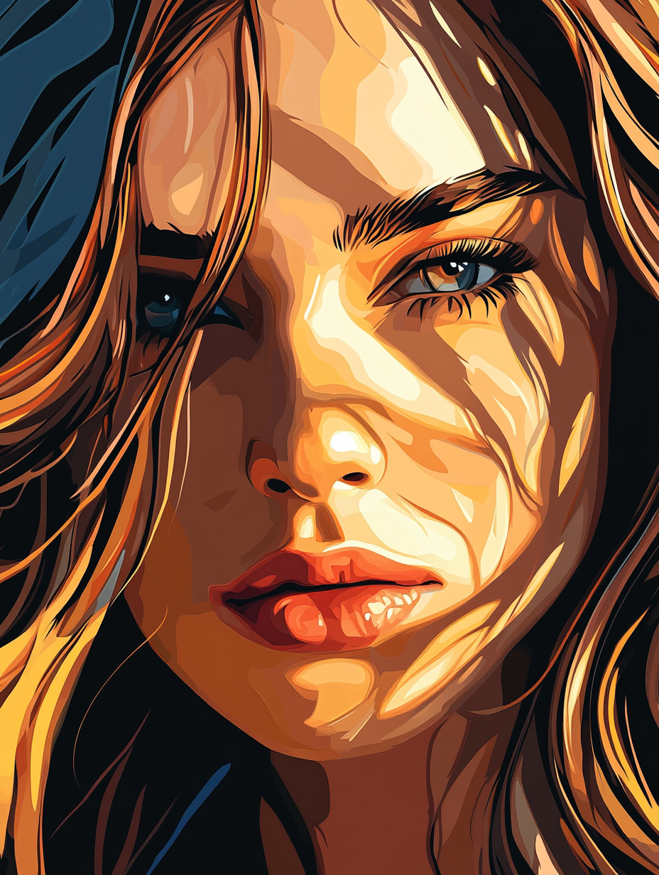 Woman, Golden Dramatic Light (Diamond Painting) Diamond Painting kit