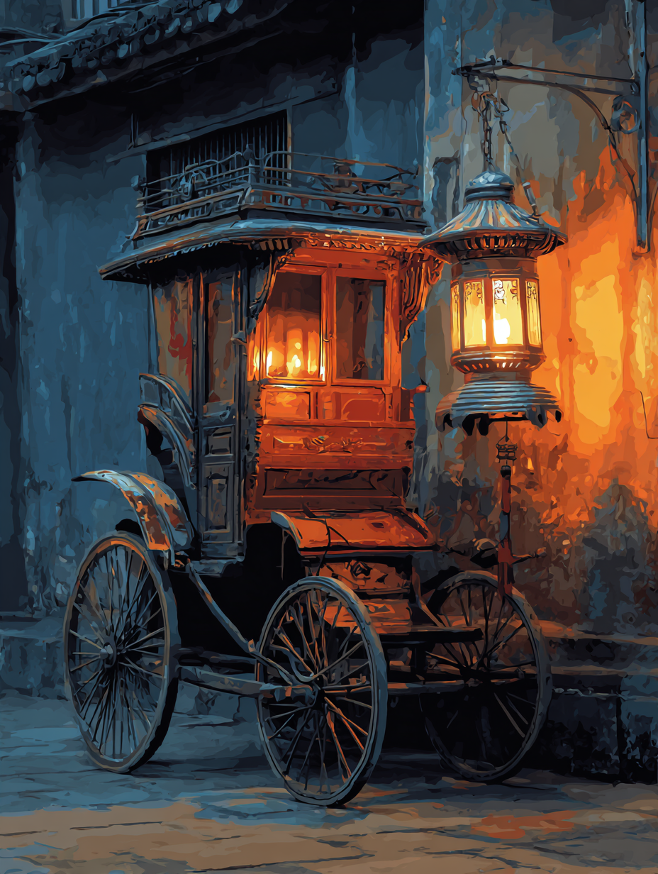 Vintage Carriage at Midnight (Diamond Painting) Diamond Painting kit