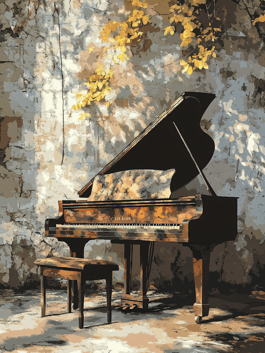 Forgotten Piano, Sunlight (Diamond Painting) Diamond Painting kit