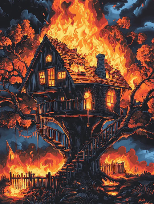 Witch's Hut, House on Fire