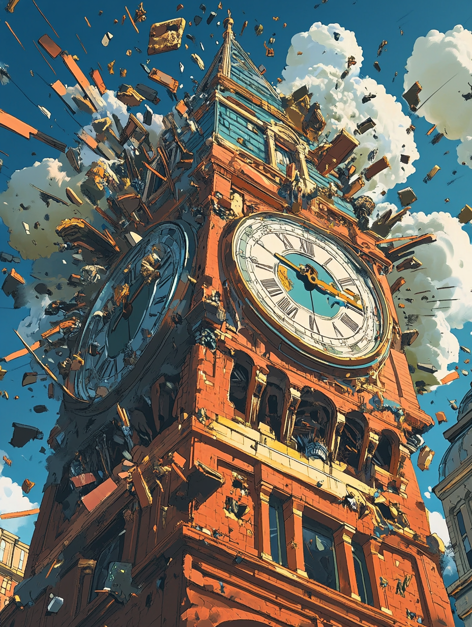 Exploding Clock Tower (Diamond Painting) Diamond Painting kit