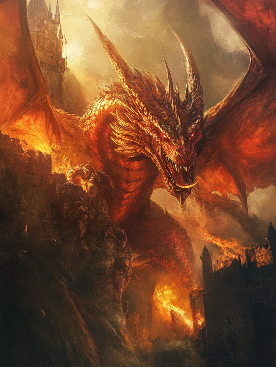 Red Dragon, Castle Inferno (Diamond Painting) Diamond Painting kit