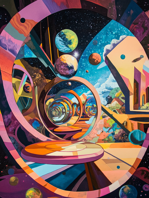 Warped Universe, Abstract Planets (Diamond Painting) Diamond Painting kit