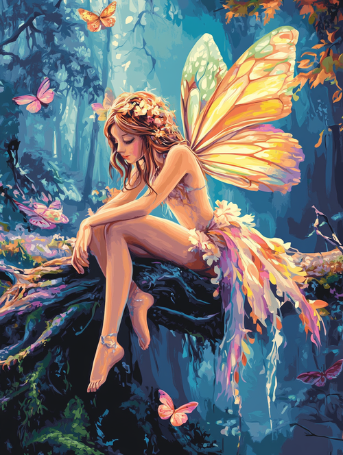 Forest Fairy, Butterfly Wings (Diamond Painting) Diamond Painting kit