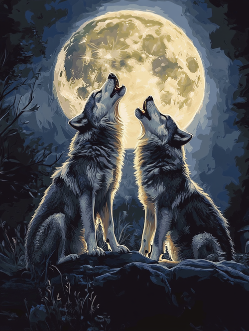 Wolves Howling, Bright Full Moon