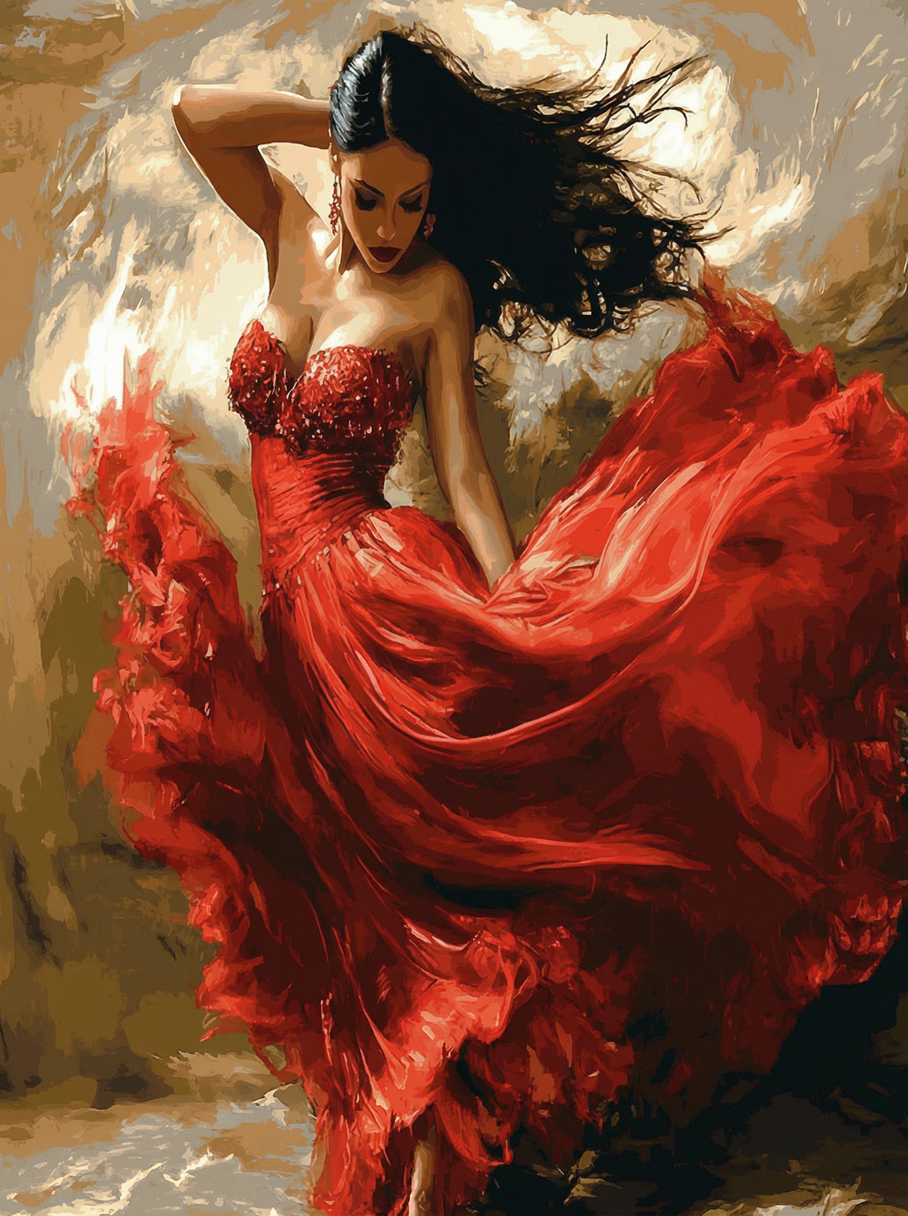 Passionate Dancer Dramatic Pose (Paint by Numbers)
