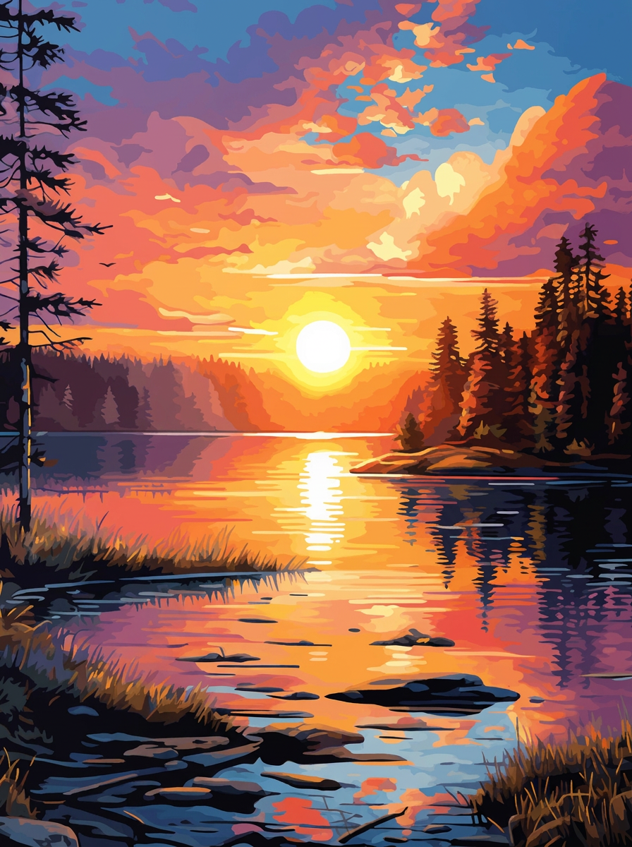 Peaceful Evening III (Paint by Numbers)