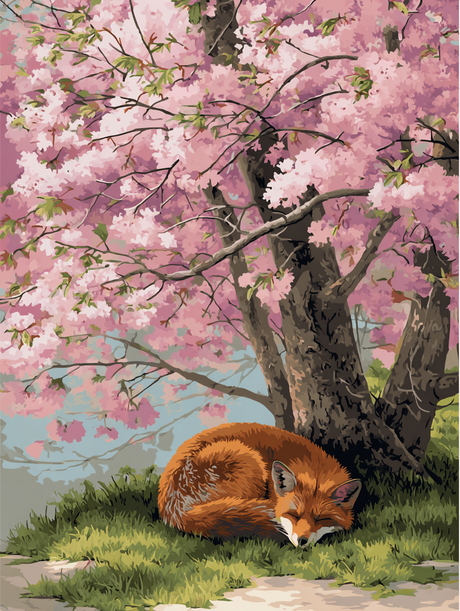 Peaceful Fox Floral Shade (Diamond Painting) Diamond Painting kit