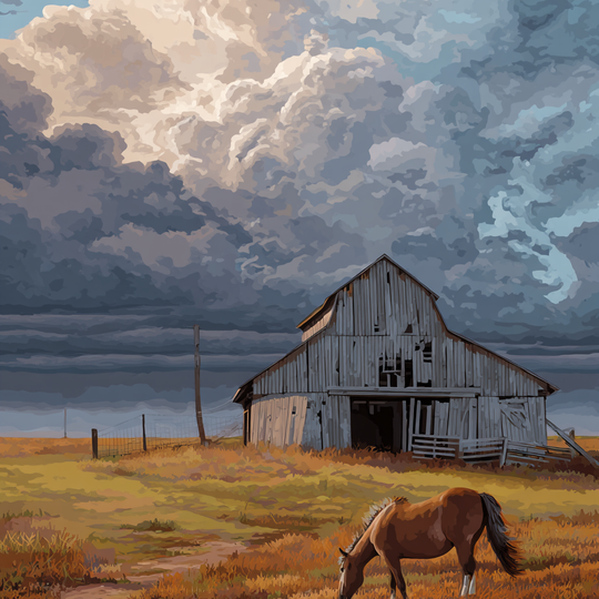 Peaceful Horse Old Barn