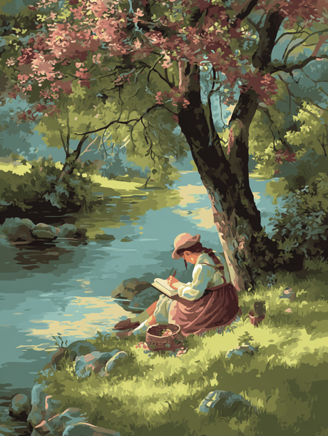 Peaceful Riverside Artistic Moment (Diamond Painting) Diamond Painting kit