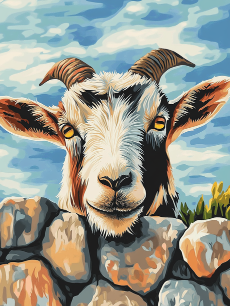 Peeking Goat (Diamond Painting) Diamond Painting kit