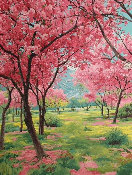 Pink Blossom Wonderland (Diamond Painting) Diamond Painting kit