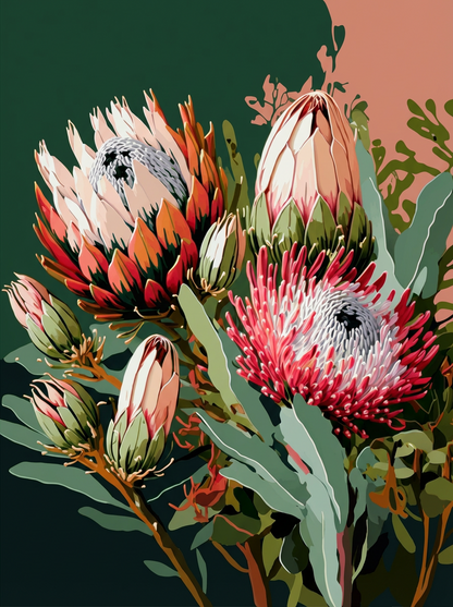 Proteas V (Paint by Numbers)