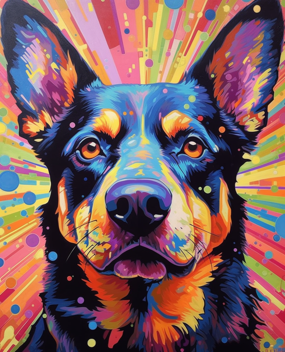 Psychedelic Dog V (Paint by Numbers)