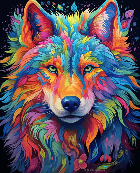 Psychedelic Wolf I
