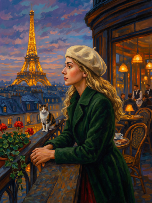 Paris Balcony Dream (Board Canvas)