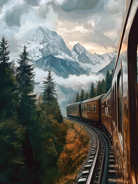 Rails to the Peaks (Diamond Painting) Diamond Painting kit