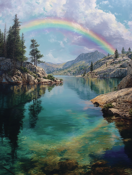 Rainbow Lake Reflection (Diamond Painting) Diamond Painting kit
